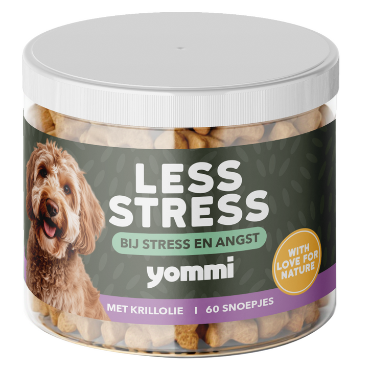 Yommi Less Stress kalmerende chews voor honden – pot met 60 stuks